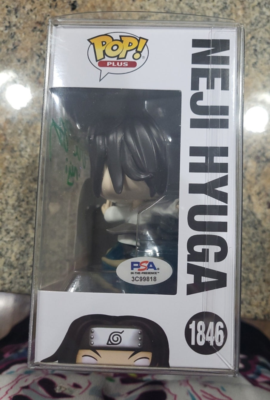 PSA Certified Autographed Naruto Shippuden Neji Hyuga Funko Pop Plus! 1846